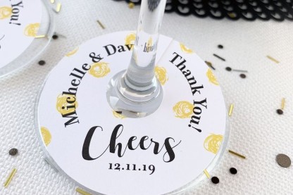 Cheers Thank You Wedding Wine Glass Flavor Tag